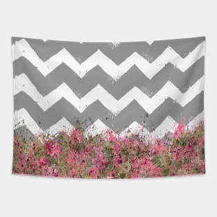 Shabby Chevron Stripes in Gray & White Tapestry