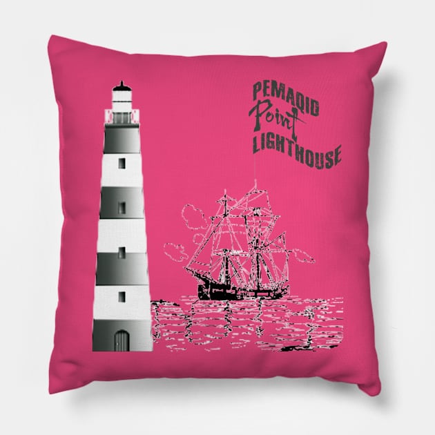 Pemaquid point lighthouse Pillow by TeeText