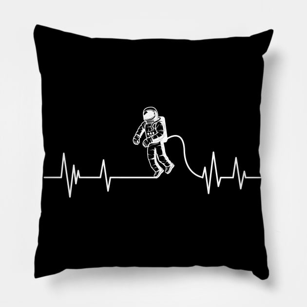 astronaut heartbeat ,space heartbeat galaxy Pillow by mezy