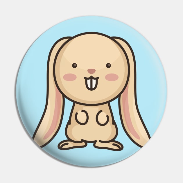 Cute Baby Rabbit Cartoon Pin by SLAG_Creative