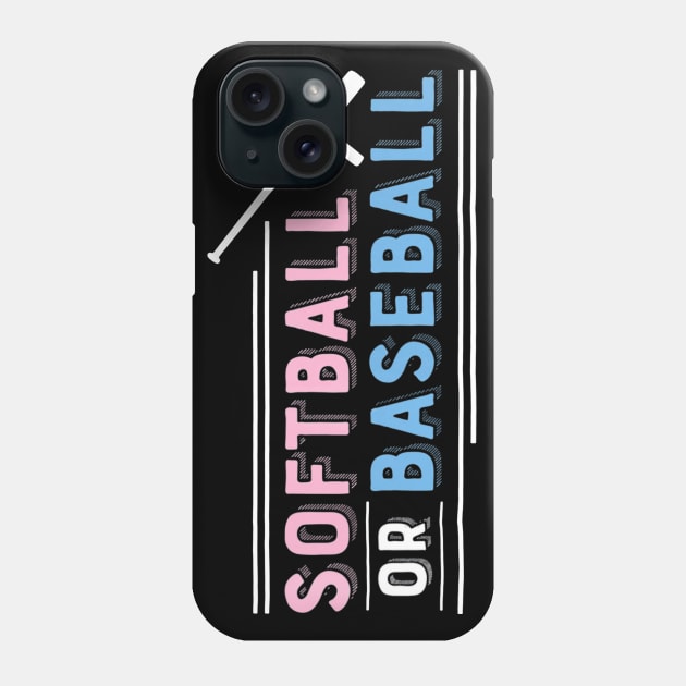 Softball or Baseball Shirt, Sports Gender Reveal Phone Case by Chicu