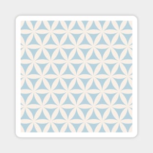 Flower of Life, Sacred Geometry / Ivory and Baby Blue Shades Magnet