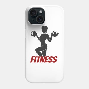 Fitness Girl with barbell illustration Phone Case