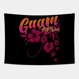 Guam USA Hafa Adai Flowers Tapestry