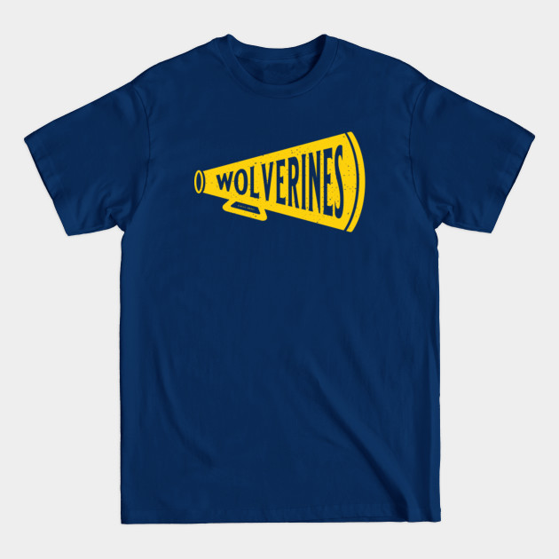 Disover Vintage Megaphone - Michigan Wolverines (Yellow Wolverines Wordmark) - University Of Michigan - T-Shirt