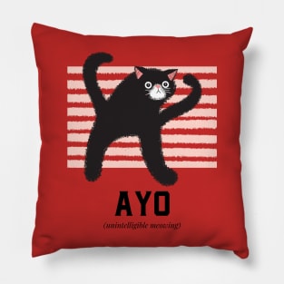 Ayo unintelligible meowing meme cat Pillow