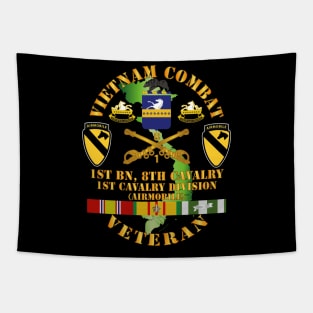 Vietnam Combat Cavalry Veteran w 1st Bn - 8th Cav COA - 1st Cav Div wo DS Tapestry