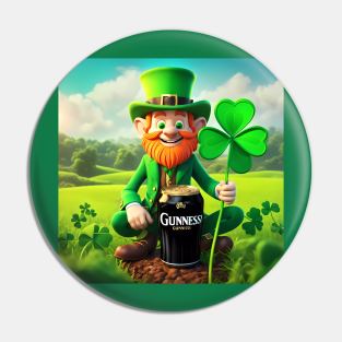 Folk Art Leprechaun Pin