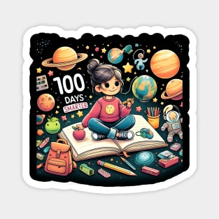 100 Days Smarter 100th Day Of School Astronaut Space Magnet