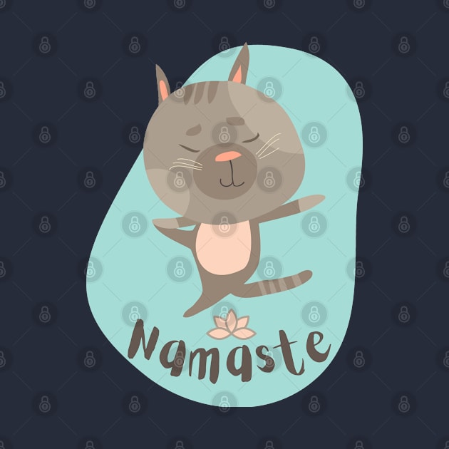 Namaste Cat Yoga Pose by DMRStudio