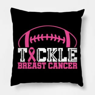 Tackle Breast Cancer Football Sport Awareness Support Pink Ribbon Pillow