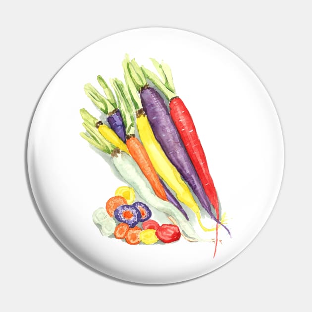 Rainbow Heirloom Carrots Pin by thejodylinn