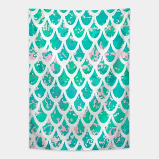 Mermaid Tail  Scales White Tapestry