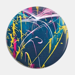 Vibrant Fusion: Abstract Graffiti Splash Pin