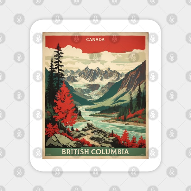 British Columbia Canada Vintage Poster Tourism 2 Magnet by TravelersGems