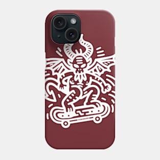 White Devil on a Skateboard Phone Case