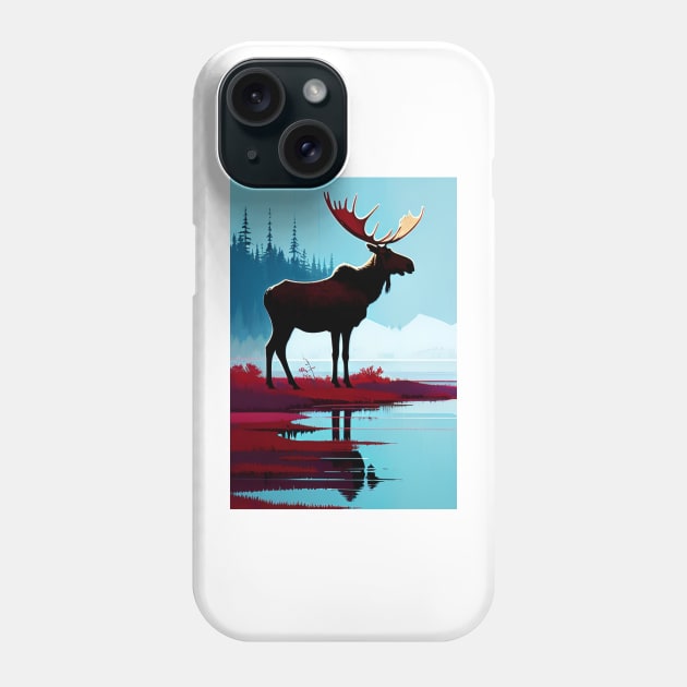 moose art Phone Case by TheCartArt