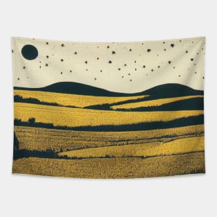 Cartoon farm design with stars Tapestry