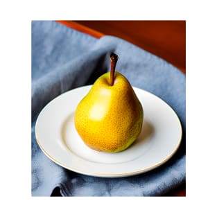 Ripe fruit pear on white dinnerware plate T-Shirt
