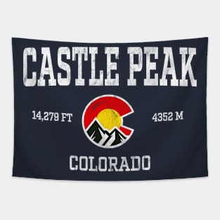 Castle Peak Colorado 14ers Vintage Athletic Mountains Tapestry