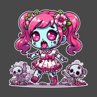 Spooky Zombie Girl Kawaii T-Shirt