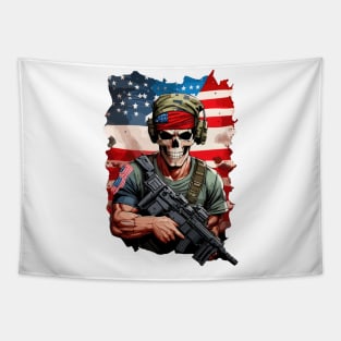 Skull Soldier in Arms Tapestry