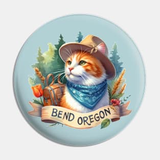 Bend Oregon Hiking Cat Pin