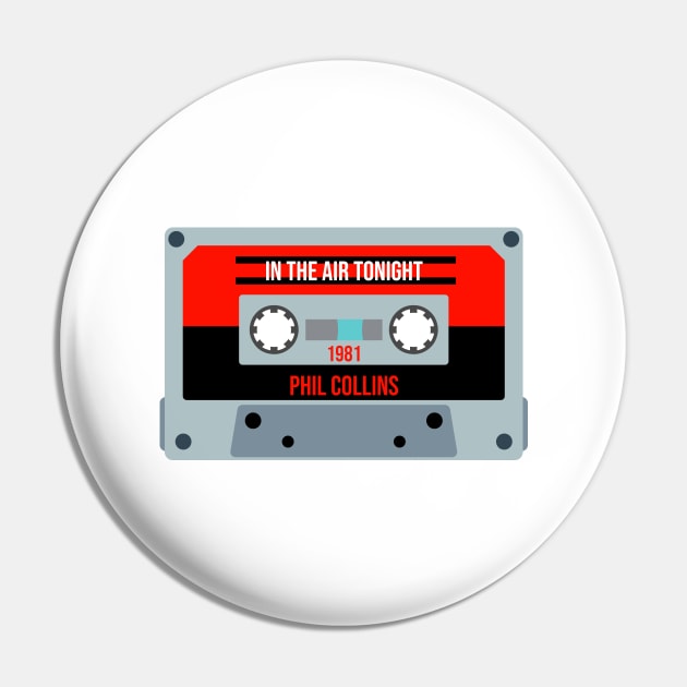 Phil Collins Classic Retro Cassette Pin by PowelCastStudio