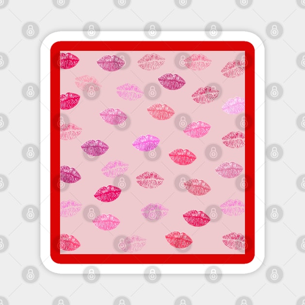 Kiss and lips pattern Magnet by GULSENGUNEL