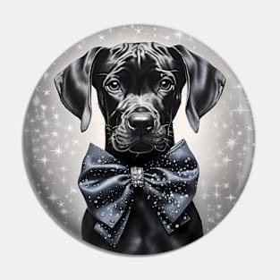 Sparkling Black Great Dane Pin