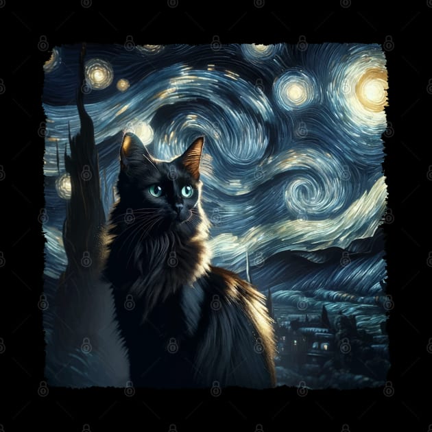 Chausie Starry Night Inspired - Artistic Cat by starry_night