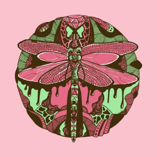 Pink Mint Circle of the Dragonfly T-Shirt