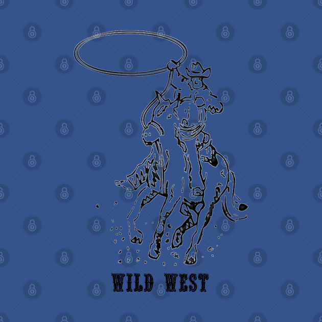 Discover Western Era - Wild West Cowboy with Lasso on Horseback - Cowboy On Horseback - T-Shirt