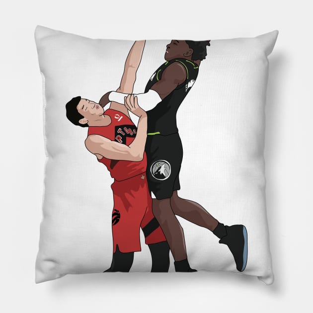 Anthony Edwards Posterize Dunk Pillow by xavierjfong