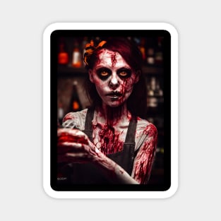 Zombie Bartender Portrait Magnet