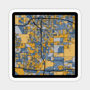 San Bernardino Map Pattern in Blue & Gold Magnet