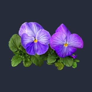 Pale Purple and White Pansy Couple T-Shirt