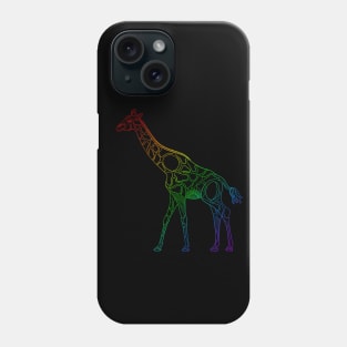 Rainbow Giraffe #1 - lined version Phone Case