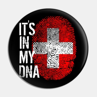 Switzerland Flag Fingerprint My Story DNA Swiss Pin