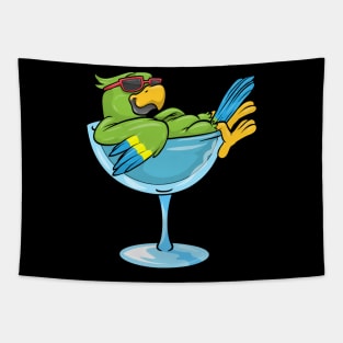 Parrot with Sunglasses and Glass Tapestry