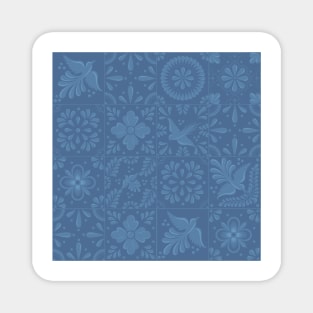 Classy Blue Talavera Tile Pattern by Akbaly Magnet