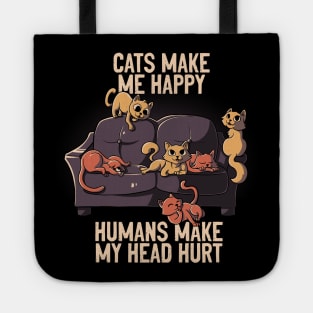 Cats Make Me Happy Funny Cute Gift Tote