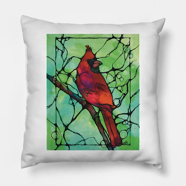 Red cardinal Pillow by AlstonArt