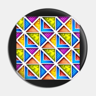 3d Geometric Pattern, Triangular Motifs Pin