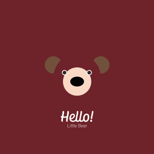 Hello! Little Bear - Cute Minimalist Bear Design T-Shirt