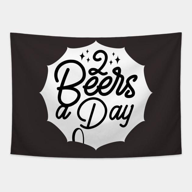 2 Beers a day Tapestry by MZeeDesigns