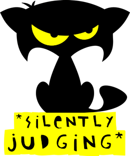 Funny black cat T-shirt – Silently judging (Mozart) – red Magnet