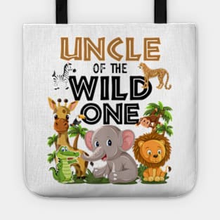 Uncle Of The Wild One Birthday 1st Safari Jungle Family Tote