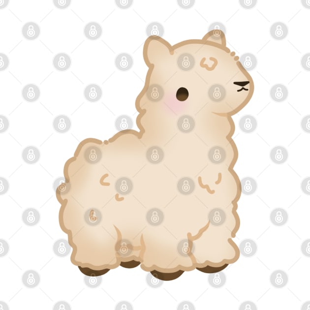 Cute Fluffy White Llama by LinnsWorld