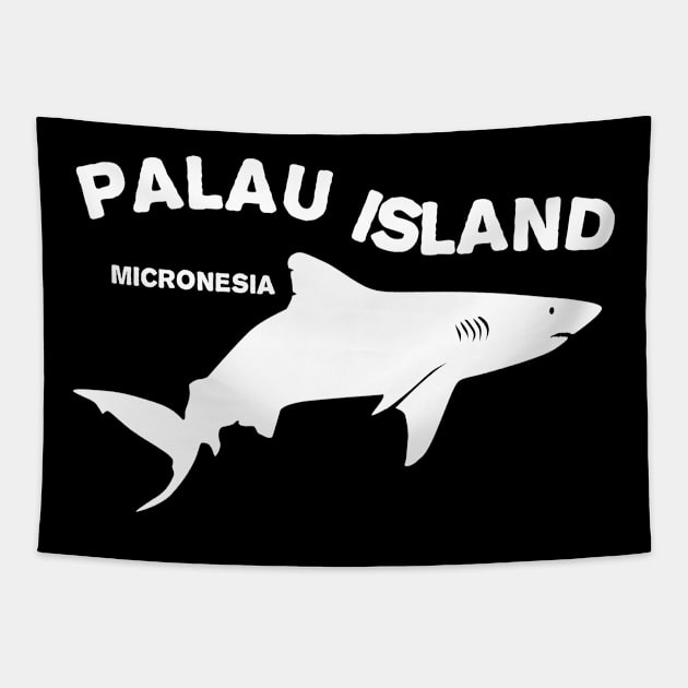 Shark Diving at Palau Island - Micronesia Tapestry by TMBTM